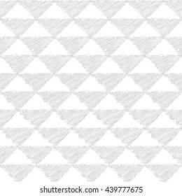 Gray and white geometric seamless pattern with triangle, abstract background, vector.