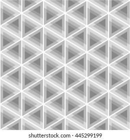 Gray and white geometric seamless pattern with triangle, abstract background, vector.