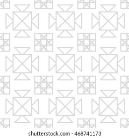 Gray and white geometric seamless pattern with triangle, abstract background, vector.