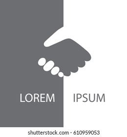 Gray and white handshake background for business agreement, deal, partnership.