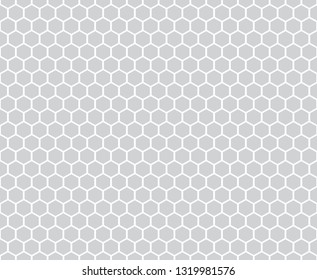 Gray and white hexagon tiles. Decorative seamless pattern background.
