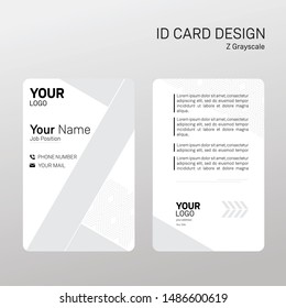 Gray white id card design.