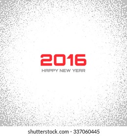 Gray - White Light New Year 2016 Snow Flake Background, vector illustration