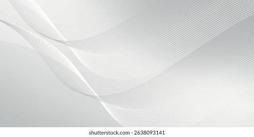 gray and white line and wave abstract background modern vector eps10