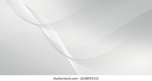 gray and white line and wave abstract background modern vector eps10