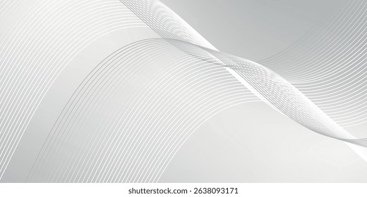 gray and white line and wave abstract background modern vector eps10