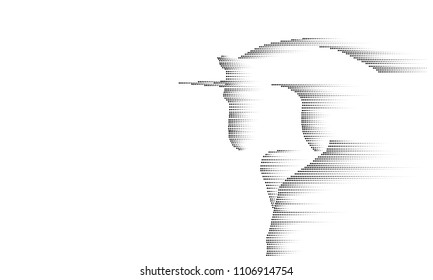 Gray white monochrome symbol horse unicorn riding. Creative decoration magical backdrop horn fairy myth moon light fantasy background vector illustration