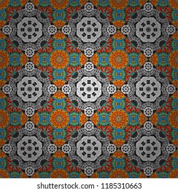 Gray, white and orange polygonal illustration consisting of rectangles. Vector rectangular design for your business. Creative geometric seamless pattern.