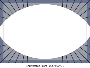 Gray and white oval background color with stripe line shape. Template like abstract eye. Suitable for social media. Template layout. Frame, boarder for text, picture, advertisement. Empty space. 