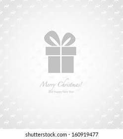 Gray and white paper Christmas gift box background