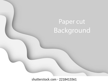 Gray White Paper Cut Abstract Background