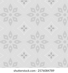 a gray and white pattern with flowers