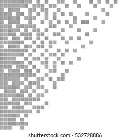 Gray and white pixel background.  Abstract vector Illustration. Modern technology design.