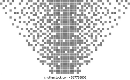 Gray and white pixel background.  Abstract vector technology illustration. Modern digital design.