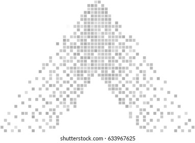 Gray and white pixel background.  Abstract vector Illustration. Modern technology design. Pixel art.