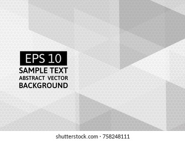 Gray and white polygon, Geometric abstract vector background, Graphic design with copy space