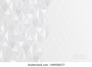 Gray white polygonal background, Creative design templates, Technology concept for business presentation. Minimalist empty triangular