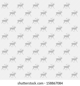 Gray and white reindeer background. Abstract seamless pattern