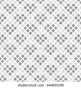 Gray and white rounded diamond pattern with hearts. Seamless vector background