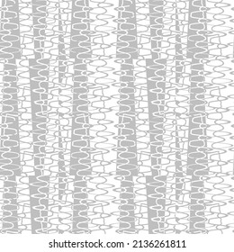 Gray and white seamless pattern with radio sound waves. Abstract vector retro grunge. Artistic illustration for fabric design, wallpaper, decorative paper, web design, background, postcard.