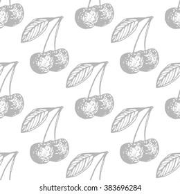 Gray and white seamless pattern. Retro design element for t-shirt or wrapping design. Vintage style, hand drawn pen and ink