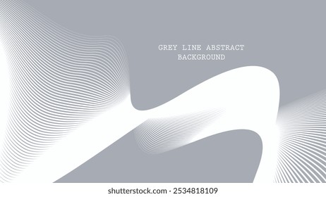Gray and white stripes wavy lines abstract background