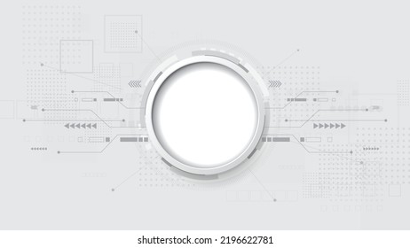 Gray and white technology background image Line design for communication connections in digital systems Hi-tech technology pattern