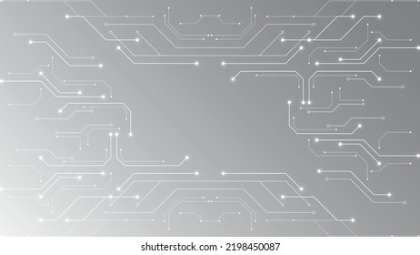 Gray and white technology background image Line design for communication connections in digital systems Hi-tech technology pattern