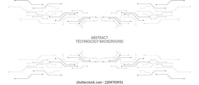 Gray and white technology background image Line design for communication connections in digital systems Hi-tech technology pattern
