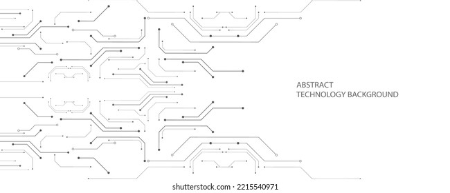 Gray and white technology background image Line design for communication connections in digital systems Hi-tech technology pattern