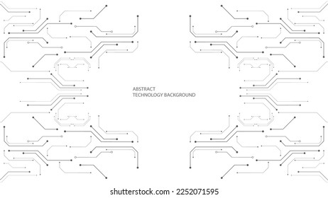 Gray and white technology background image Line design for communication connections in digital systems Hi-tech technology pattern