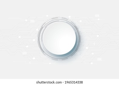 Gray white technology design With space for text Modern technology communication concept.
