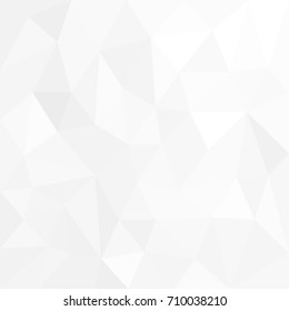 Gray White texture with mesh of triangles. Mosaic geometric style. Shades of silver. Polygonal space for your amazing design.