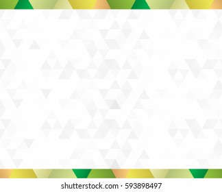 Gray white triangular background with colored frame. Grid mosaic texture. Creative design template. EPS10 Vector.
