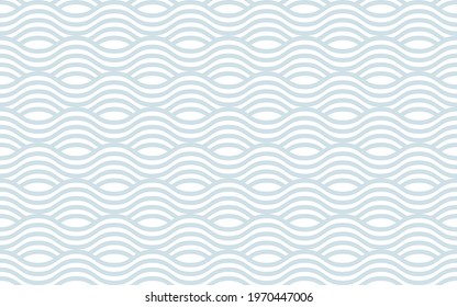 Gray and white wavy striped oriental background. Seamless vector pattern for design 