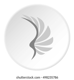 Gray wing of birds icon. Flat illustration of gray wing of birds vector icon for web