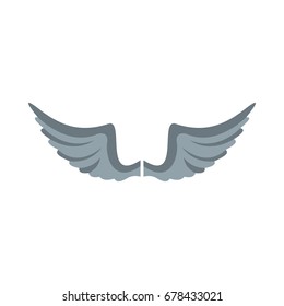Gray wing flat icon for your design labels wing graphic and illustration