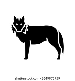 gray wolf black flat icon for digital and print projects. North american animals. Minimal clean icons for apps and websites. Modern simple icons for UI UX and branding