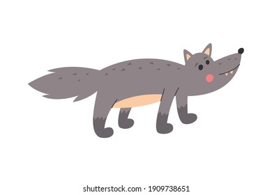 Gray Wolf Cartoon Wolf Gray Character Stock Vector (Royalty Free ...