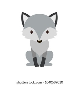 Gray wolf. Cartoon, wolf grey the nature of the character.