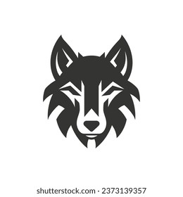 Gray Wolf Icon on White Background - Simple Vector Illustration