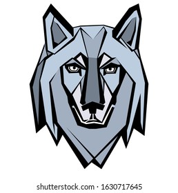 Gray wolf mask, wolf head
