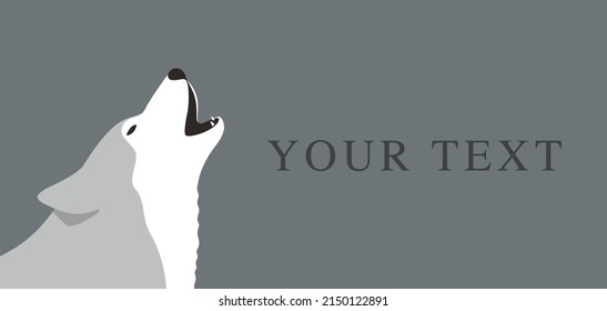 Gray wolf roaring, vector illustration