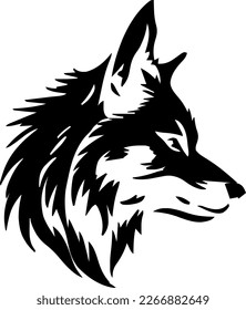 Gray wolf, vector illustration, black color