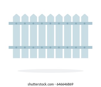 Gray Wooden fence vector flat material design isolated on white