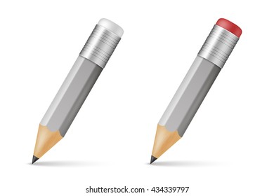 Gray wooden sharp pencils