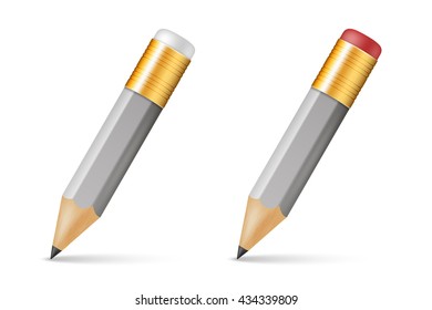 Gray wooden sharp pencils