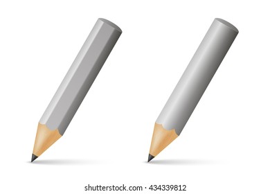 Gray wooden sharp pencils