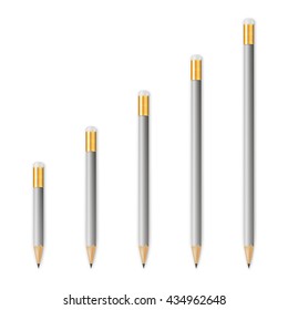 Gray wooden sharp pencils