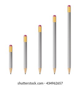 Gray wooden sharp pencils